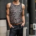 thumbnail image 2 of Men's Sequin Vest Solid Color Sequin Splicing Elastic Skinny Round Neck Vest Men's Stagewear, 2 of 5