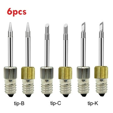 6Pcs Replacement Soldering Iron Tips E10 Interface Electric Soldering Needle Tip