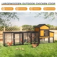 thumbnail image 4 of 120" Large Chicken Coop with Run, Wooden Hen House with Nesting Box, Ramp and Pull-Out Tray, Outdoor Rabbit Hutch Poultry Cage with 7 Doors for Backyard, Farm, 4 of 7