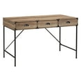 thumbnail image 2 of AGHDECO Adult Modern Rectangular Portable Writing Desk with 3 Box Drawers, Storage, Rustic Oak/Black, 2 of 7