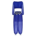 thumbnail image 2 of Kaerm Women Belly Dance Outfit Belly Dancing Top with Harm Pants Royal Blue One Size, 2 of 7