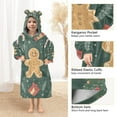 thumbnail image 3 of FORMRS Wearable Blanket Hoodie with Sleeves for Kids Cozy Flannel Sweatshirt, Brown Christmas Gingerbread, 3 of 7