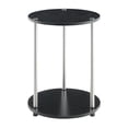 thumbnail image 3 of Convenience Concepts Designs2Go No Tools 2 Tier Round End Table, Black/Chrome, 3 of 7