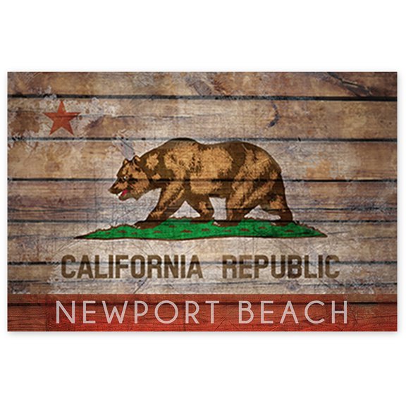 Awkward Styles Newport Poster Printed Art California Flag Newport Beach Printed Art CA Souvenirs Newport Beach Wall Decor Bear Flag Poster Room Decor Vintage Art Print Digital Picture CA Flag Artwork
