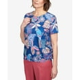 thumbnail image 6 of Alfred Dunner Womens Petite Mosaic Parrot Drawstring Hem Top, 6 of 6