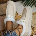 thumbnail image 6 of Women's Winter Fleece Lined Walking Shoes, Warm Lace Up Breathable Upper Non Slip Sole, Cozy Cotton Sneakers for Cold Weather Daily Wear, 6 of 8