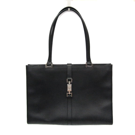 Pre-Owned Gucci Jackie 002 1074 Women's Leather Tote Bag Black