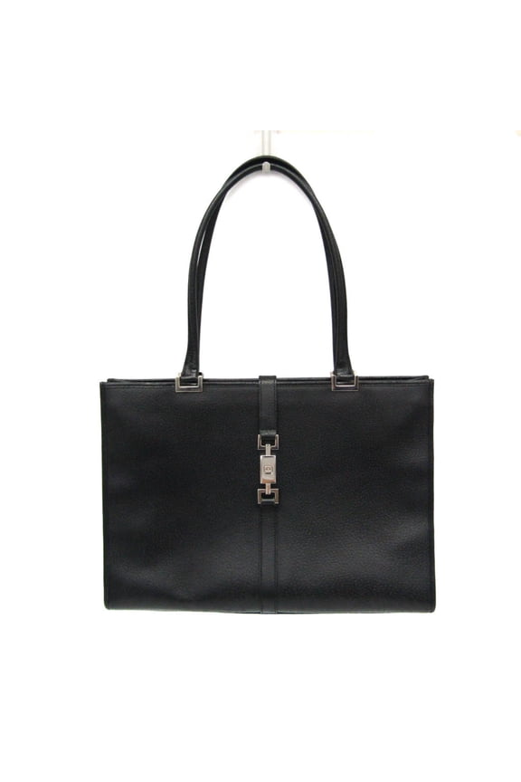 Pre-Owned Gucci Jackie 002 1074 Women's Leather Tote Bag Black