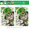 thumbnail image 4 of St Patricks Day Cat House Flag 28x40 Inch Double Sided Large Burlap Holiday Flag for Outside Yard, 4 of 5