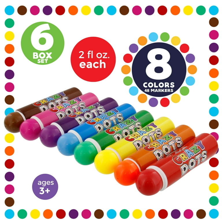 Playkidiz Washable Dot Markers for Toddlers, Paint Marker Art Set, 12  Colors (40ml 1.35oz) Water Based Non-Toxic Bingo Daubers for Kids - Toys 4 U