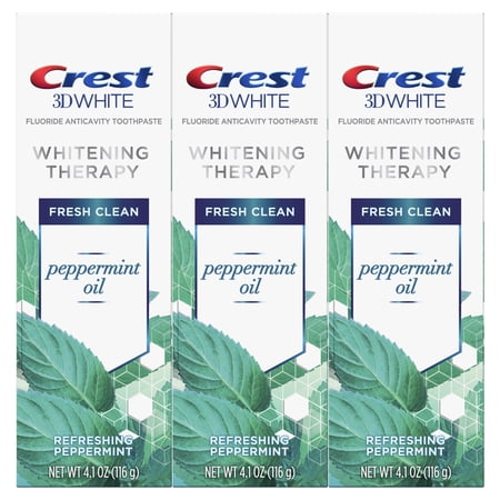 Crest 3D Whitening Therapy Toothpaste, Peppermint, 4.1 Oz (3 Pack)