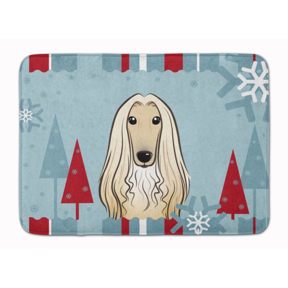 Carolines Treasures BB1740RUG Winter Holiday Afghan Hound Machine Washable Memory Foam Mat 19 X 27" multicolor