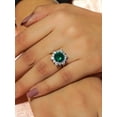 thumbnail image 5 of 2.25 Carat Fancy Round Cut Genuine Diamond Green Emerald Halo Anniversary Ring for Women Solid 14K White Gold Size 8, 5 of 8