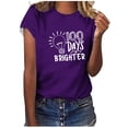 thumbnail image 2 of Fiudx Ofertas Flash Artículos En Oferta Camiseta Escolar para Mujer, Camiseta de Profesora de 100 Días, Camiseta Feliz de 100 Días, Impresión de Letras, Enseñanza, Manga Corta, 2 of 4
