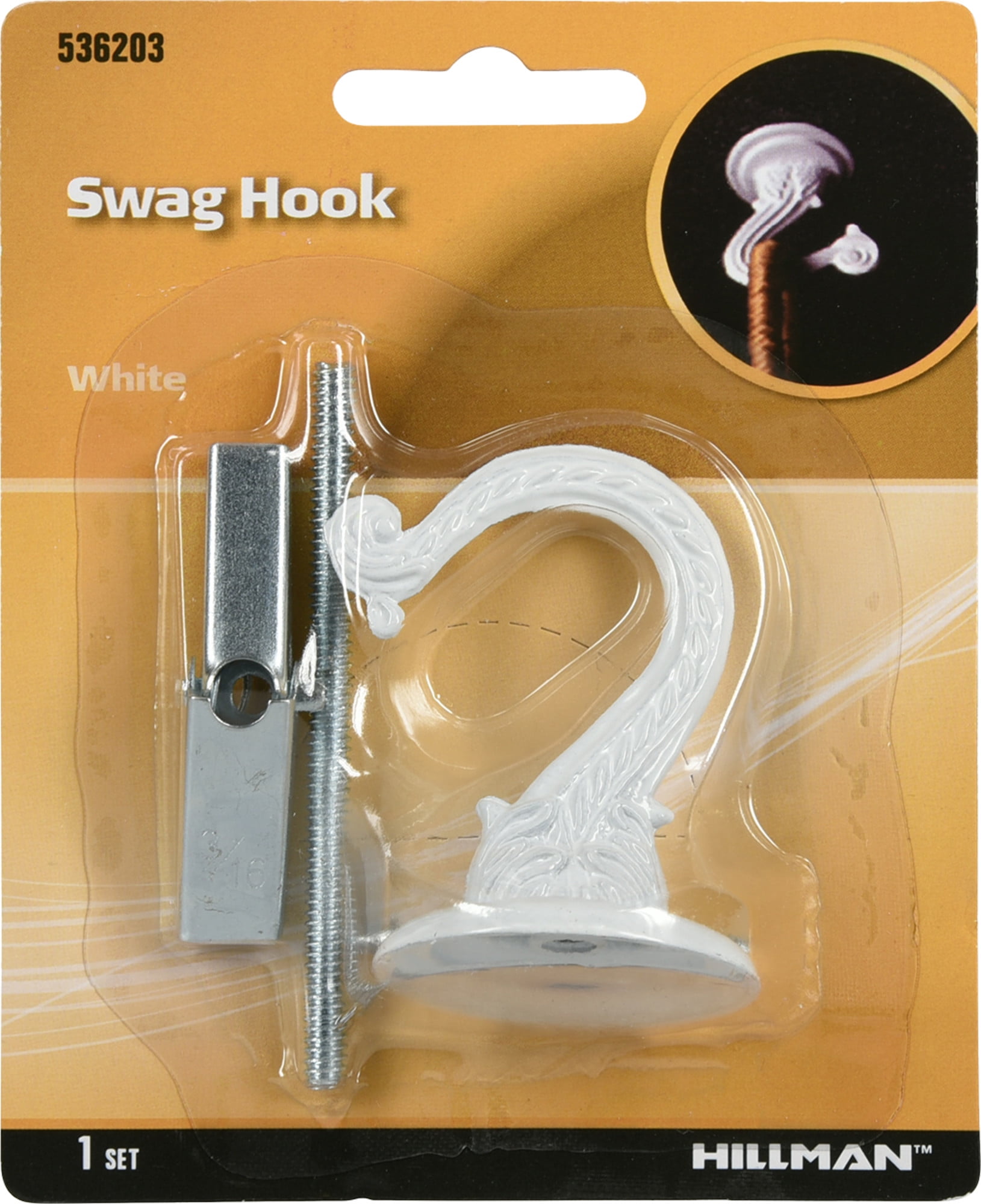 Hillman White Swag Hook (30lb)