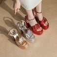 thumbnail image 6 of SACFOF Chunky Platform Heels for Women Open Toe Bow Heels with Ankle Strap Wedding Party Office Summer Sandals, 6 of 6