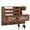 Brown, variant on Wall Mounted Key & Mail Organizer with Drawer, Rustic Entryway Hook Rack Storage