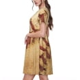 thumbnail image 2 of Lsque Vintage Baseball Print Women's Casual Dress T-Shirt Summer Short Sleeve Scoop Neck Swing Dresses, 2 of 6