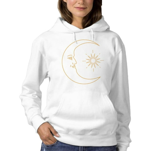 Moon And Star Hoodie Women -SPIdeals Designs, Female Small