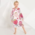thumbnail image 7 of Casual Dresses Nightgowns Velvet Pleated design One-Piece Nightdress for Indoor Outdoor Daily Kawaii Strawberry Print 3-10T, 7 of 7