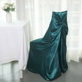 thumbnail image 6 of Balsa Circle Peacock Teal Universal Solid Satin Chair Covers Slipcovers Wedding Decorations, 6 of 8