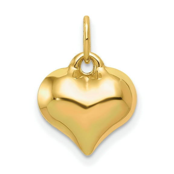 14K Gold Puffed Heart Charm Love Jewelry Pendant