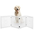 thumbnail image 2 of Trimate : 80"L x 23.6"H 4 Panel, Foldable Wooden Freestanding Pet Gate, White, 2 of 7