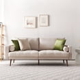thumbnail image 3 of Vonanda Fabric Sofa Couch, Mid-Century 73 Inch 3 Seater Linen Couch with Hand-Stitched Comfort Cushion and Bolster Pillows for Living Room,Elegant Beige, 3 of 9
