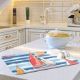 thumbnail image 6 of Yayeee Dish Drying Mat for Kitchen Counter 18"x24" Microfiber Absorbent Pad, Red Sailboats, 6 of 7