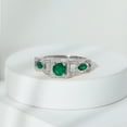 thumbnail image 5 of Rosec Jewels Emerald Vintage Inspired Engagement Ring for Women - Natural Emerald Diamond Ring (AAA Quality) - With Jewelry Box, 10K White Gold, US 12.50, 5 of 7