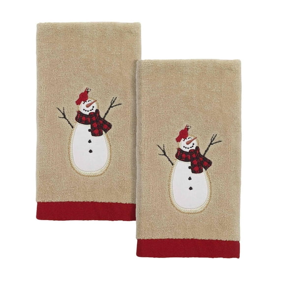 Avanti Snowmen Gathering 2-Pack Fingertip Towel Set