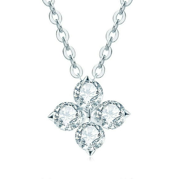Women's Necklace, 1-2 Carat Moissanite Diamond Necklace Women 925 Silver Solitaire Pendant Necklace VVS1 D Color With Gift Box Gra Certificate