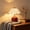 Red, variant on French Vintage Table Lamp with Ruffled Gold Speckled Glass Lampshade,Round Ball Base Options,Rust-Proof and Delicate Luxury Texture for Nightstand,Dresser,Window Sill(White)