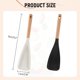thumbnail image 4 of Injueey 2 pack/lote multifunción para 2 piezas de utensilios cómodos de madera para 2 uds cucharas de silicona para espátula antiadherente Cocina y Comedor, 4 of 5