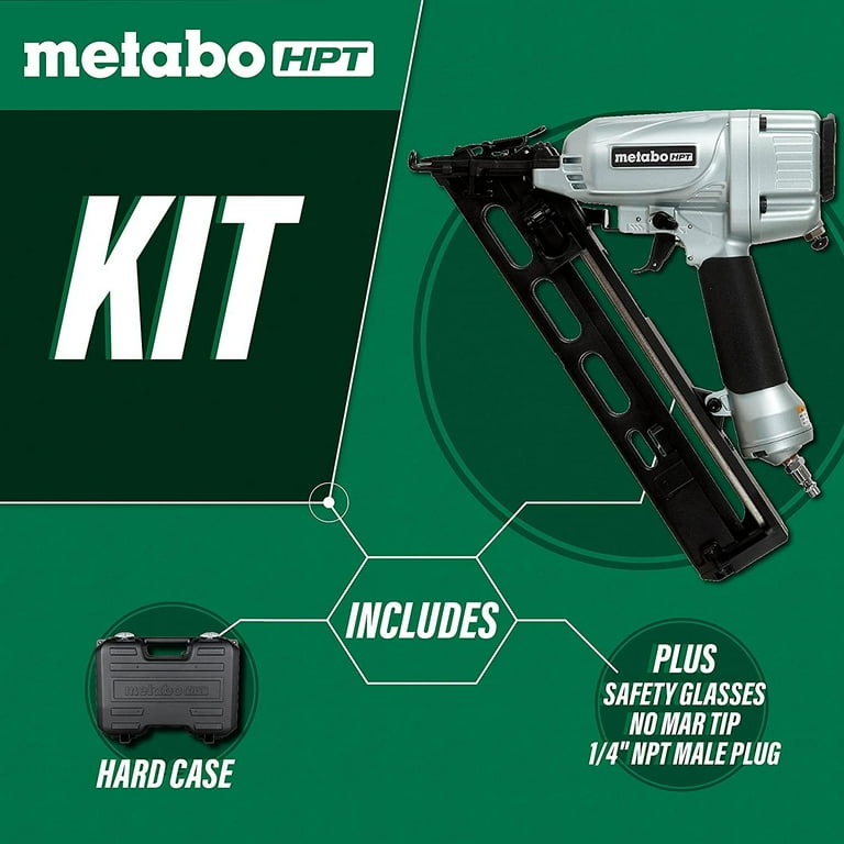 Metabo HPT 2-1/2-Inch 15-Gauge Angled Finish Nailer With Air Duster, NT65MA4M Metabo HPT 2-1/2-Inch 15-Gauge Angled Finish Nailer With Air Duster, NT65MA4M