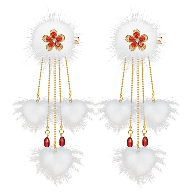 1 Paire d'Épingles à Cheveux Boule à Pompon Pinces à Cheveux à Pompon Pinces à Cheveux Hanfu Chinoises Accessoires pour Cheveux