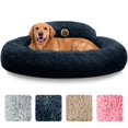 thumbnail image 1 of Cama para perro PET JETT grande 91 cm, calmante, tipo donut, suave, gris oscuro, 1 of 8