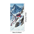 thumbnail image 3 of Snowy Mountain Scenery Banner with Red Cable Cars and Pathway, Winter Theme, Mountain Elements, Backdrop Decor for Winter Parties Ski Events Adventure Gatherings, 3 of 7