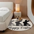 thumbnail image 3 of Happy Easter Rabbits Round Rug 6ft Washable Circle Kitchen Rugs Non Slip Black Plaid Polka Dots Rabbits Beige Large Area Rug Indoor Floor Carpet for Bedroom Living Room Home Office Dining Room, 3 of 8