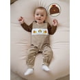thumbnail image 4 of Newborn Baby Boy Girl My First Halloween Thanksgiving Outfit Long Sleeve Turkey Pumpkin Romper Suspender Pants Hat Fall Winter Clothes, 4 of 9
