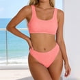 thumbnail image 2 of Rugged Ribbed Two Piece Bikini Set Featuring Wide Strap Top and Mid Waist Swimwear For All Seasons Beachwear, 2 of 5