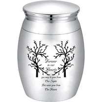 Mini Share Urns for Ashes Small Cremation Keepsake Urns for Human Pet Miniature Funeral Burial Ashes Holder Small Memorial Jars Decorative Gift for Family 1.18×1.57in(Silver)