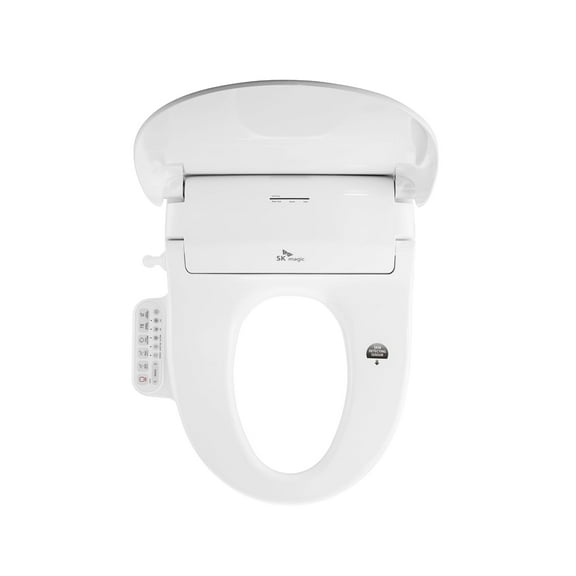 SK Magic 18.46" x 21.14" Electric Bidet Seat, White with Adjustable Temperature