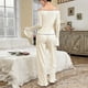 thumbnail image 2 of Puyaiuu Women's Modal Pajama Set, Solid Color Three-Quarter Sleeve Relaxed Fit Sleepwear Gift, 2 of 4