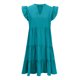 thumbnail image 4 of Vestido de Verano de Manga Corta para las Mujeres Moda Casual Cuello en V Vestido con Ruffles, Poliéster Ligero de Color Sólido para Fiestas, Bodas Y Diario, 4 of 7