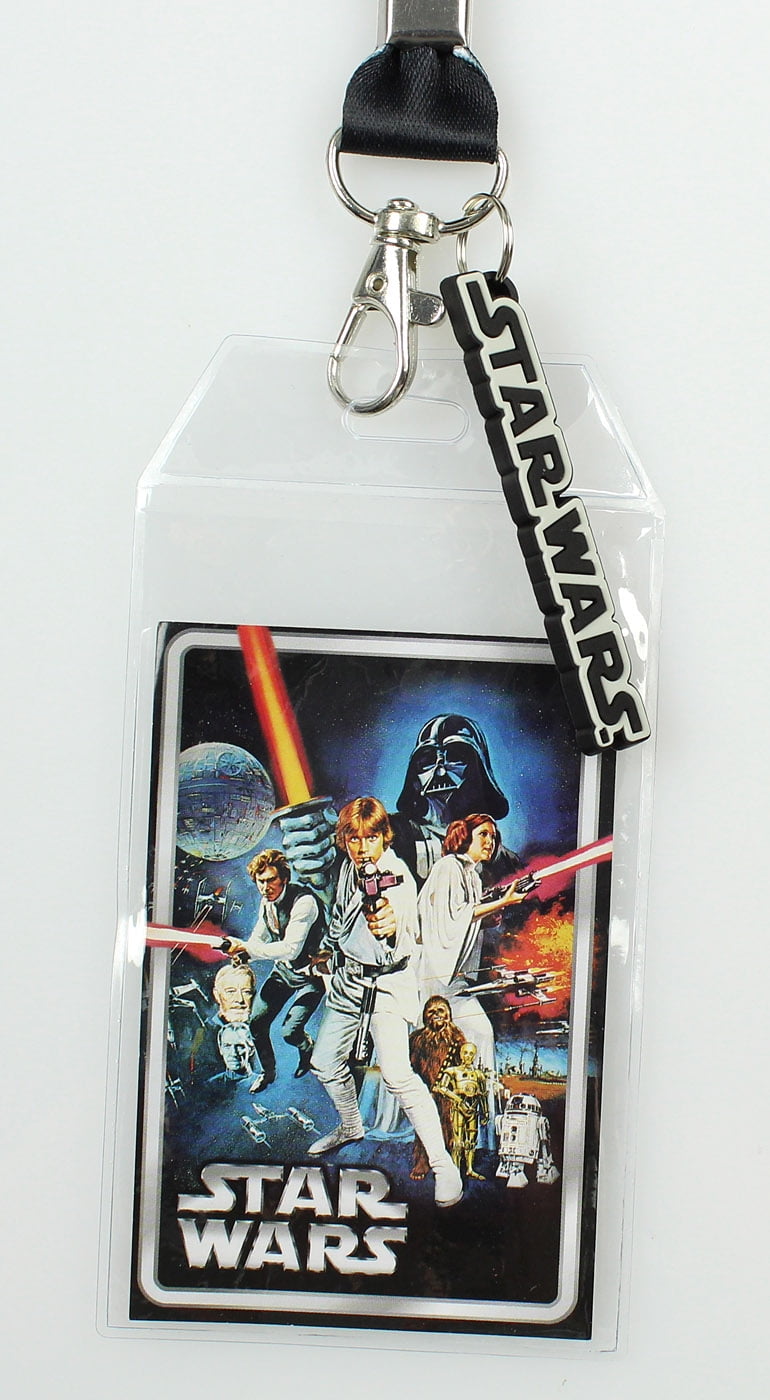 Star Wars Darth Vader ID Lanyard Badge Holder With 1.5" Rubber Charm Pendant 