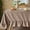 Mocha Gingham, variant on Pink Plaid Gingham Ruffled Tablecloth Rectangle, Washed Cotton Blended Checkered Table Cover for Dining Room or Kitchen, Fits 4-6 Seater Table 52"x 70"