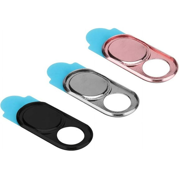Webcam Cover, 3pcs Ultra Thin Metal Web Camera Cover 0.7mm Computer Camera Privacy Cover Slider for Smartphones, Tablets, Desktops, Laptops(Mixed Color)