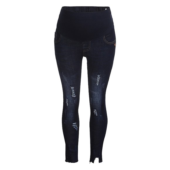 Women Solid Color High Waist Jeans Flares Ankle Fashion Pants Trouser