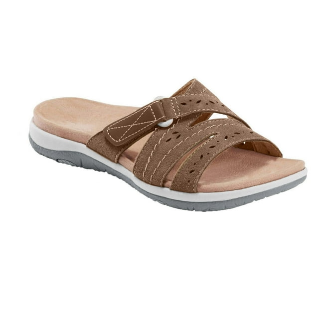 Dvkptbk Sandales Femmes Chaussures Femmes Couleur Unie Ajourées Plates à Talons Bas Sandales Mode Décontractées Pantoufles Chaussures Femmes